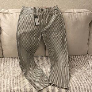 New Men’s G-Star E Type 49 Relaxed Straight Shima Striped Railroad Jeans 32 x 30
